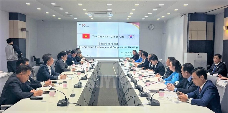 Quang cảnh buổi làm việc giữa TP Thủ Đức với chính quyền TP Gimpo