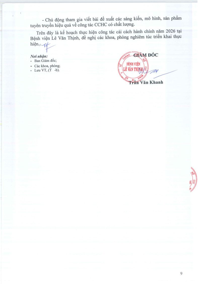 Kế hoạch cải cách hành chính năm 2026