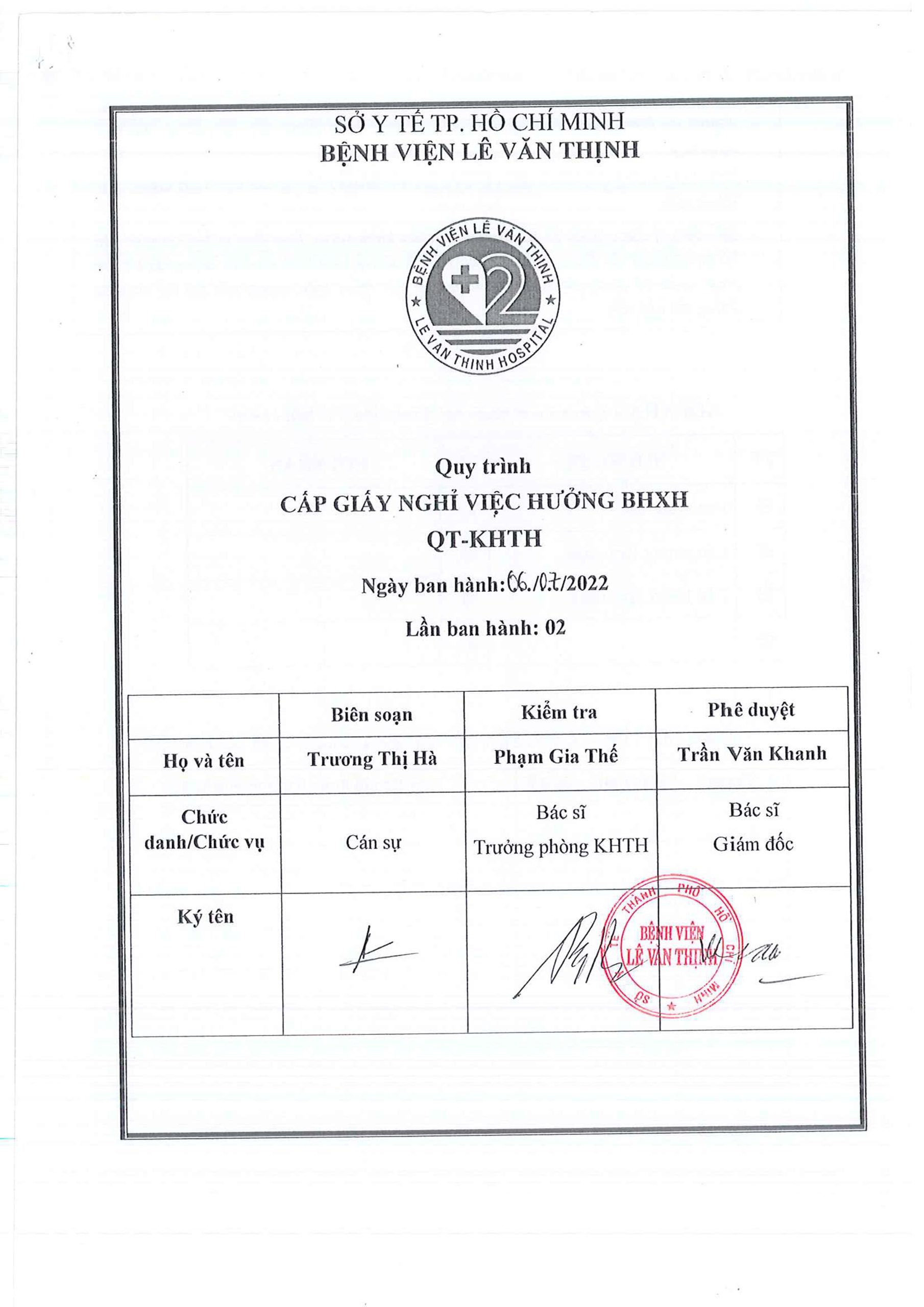 Quy trình cấp giấy hưởng BHXH