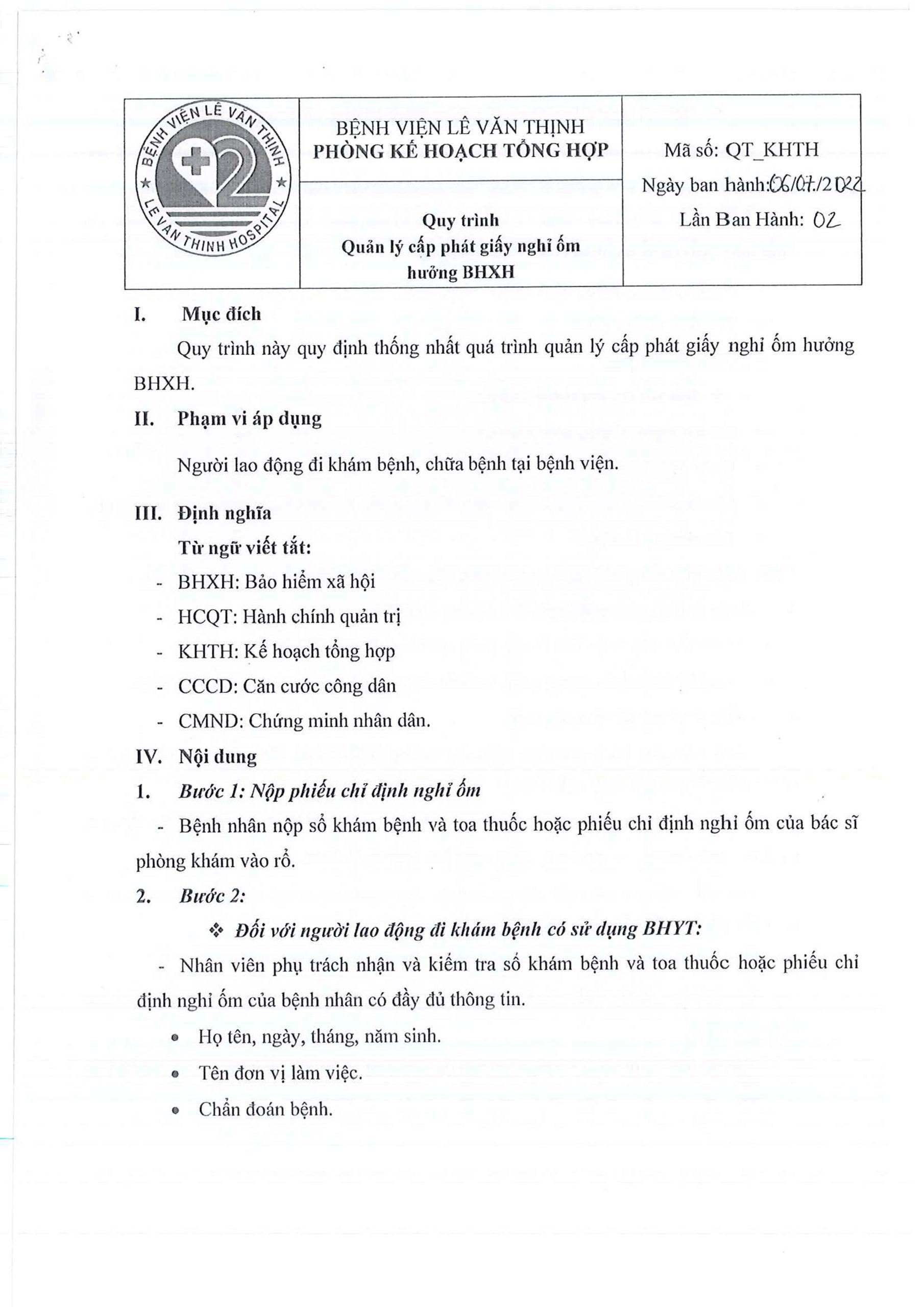 Quy trình cấp giấy hưởng BHXH